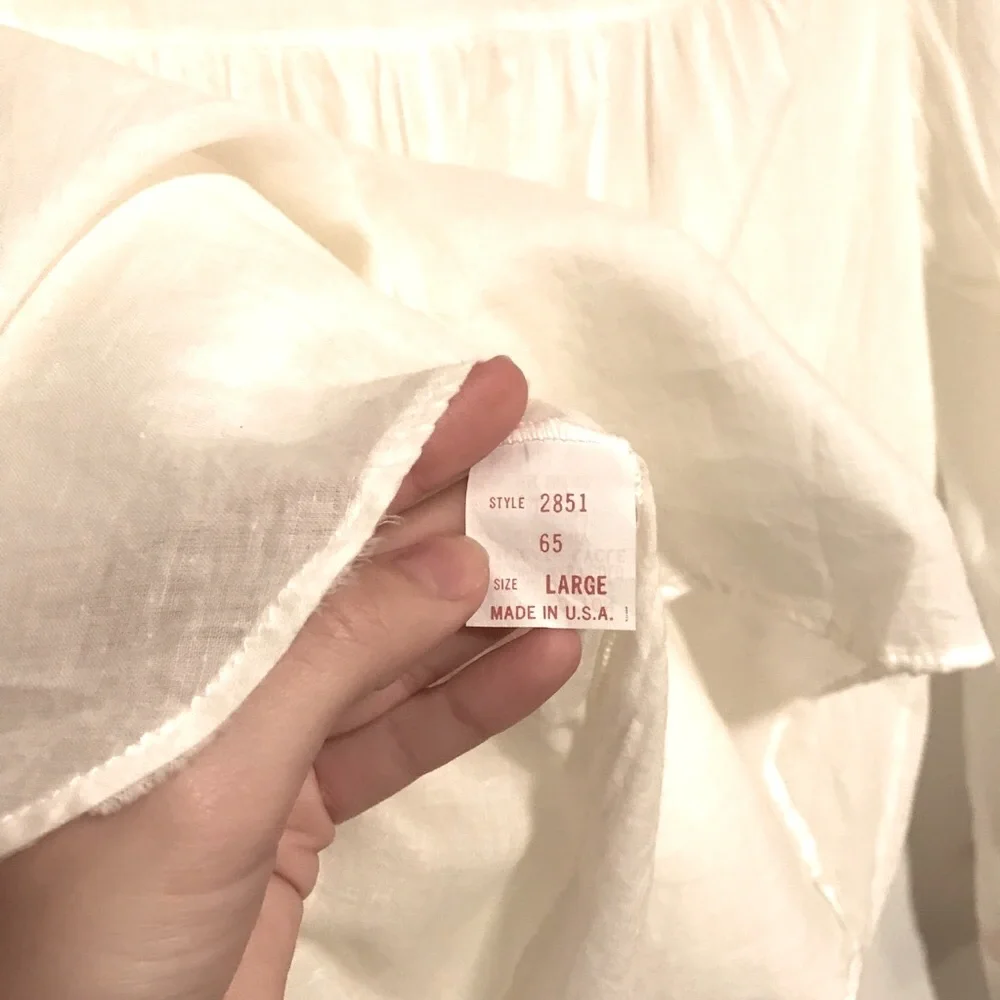 Vintage Night Flowers lingerie ivory cotton nightgown with lace detailing - Picture 7 of 11